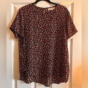 LOFT Women's Floral Short Sleeve Top